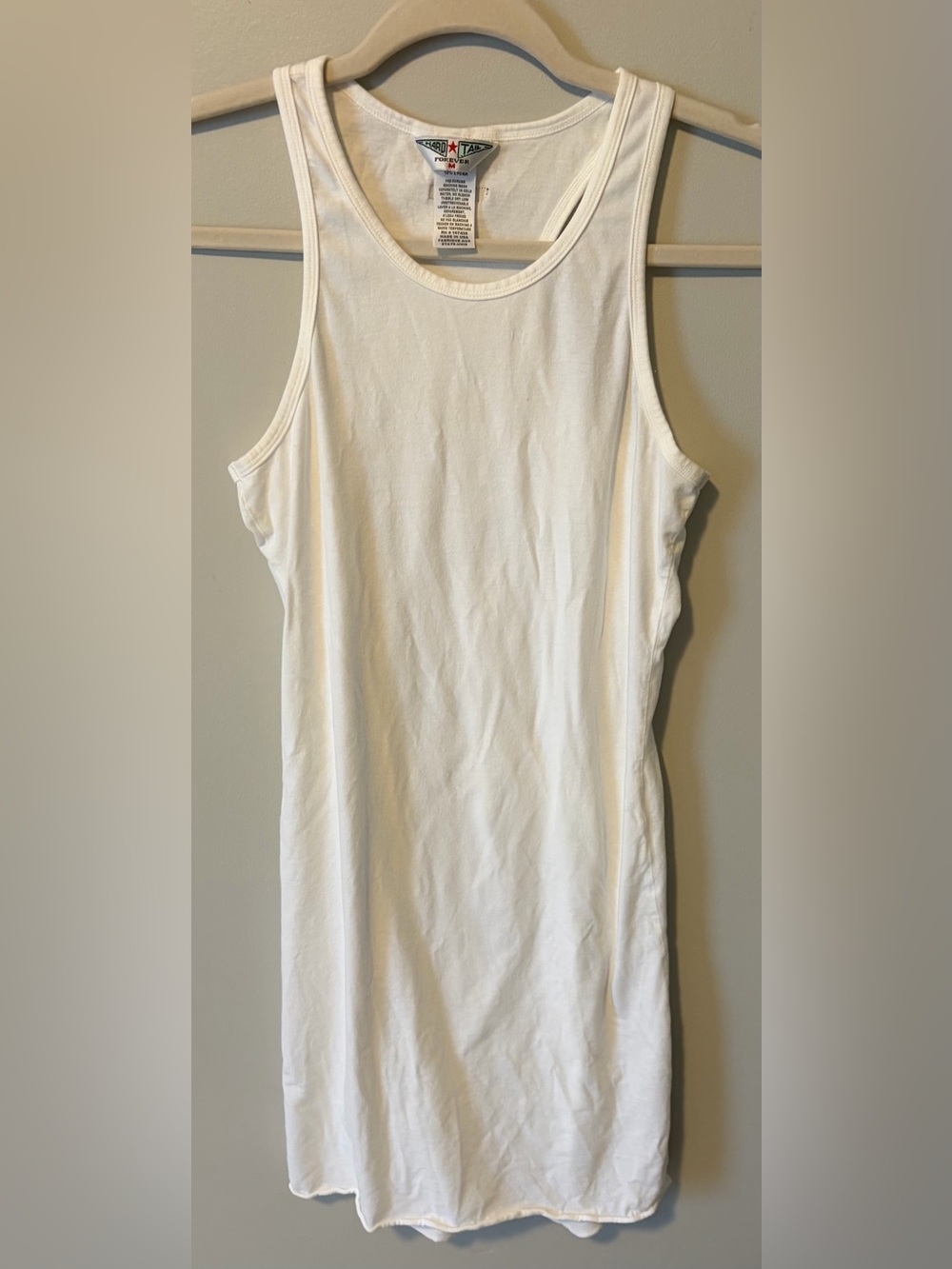 Hard Tail White Ribbed Sleeveless Tank Dress